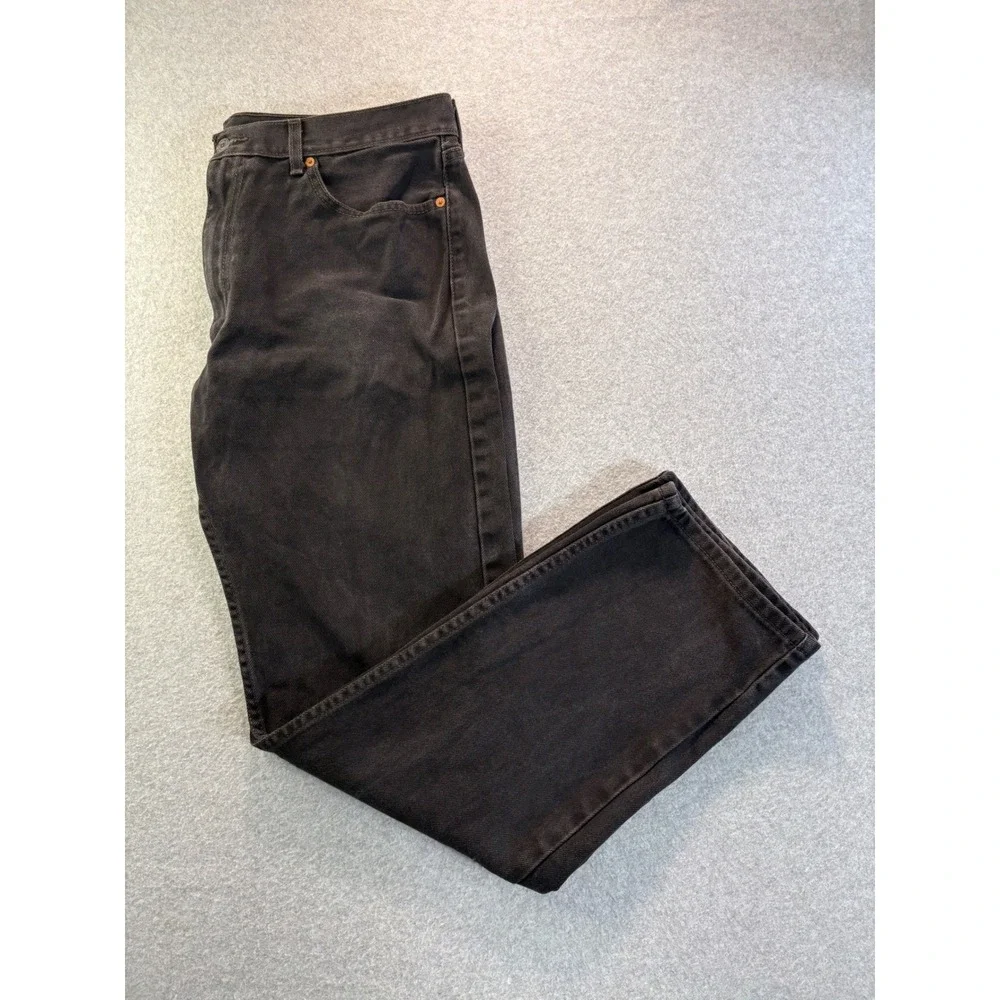 Levis 505 Regular Fit Black Denim Jeans Mens 38x34 00505-0260 Straight Leg